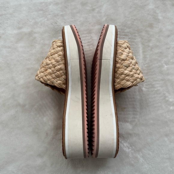 Robert Clergerie Fleurin Natural Woven Raffia Platform Wedge Sandals Size 10.5 - Picture 7 of 12